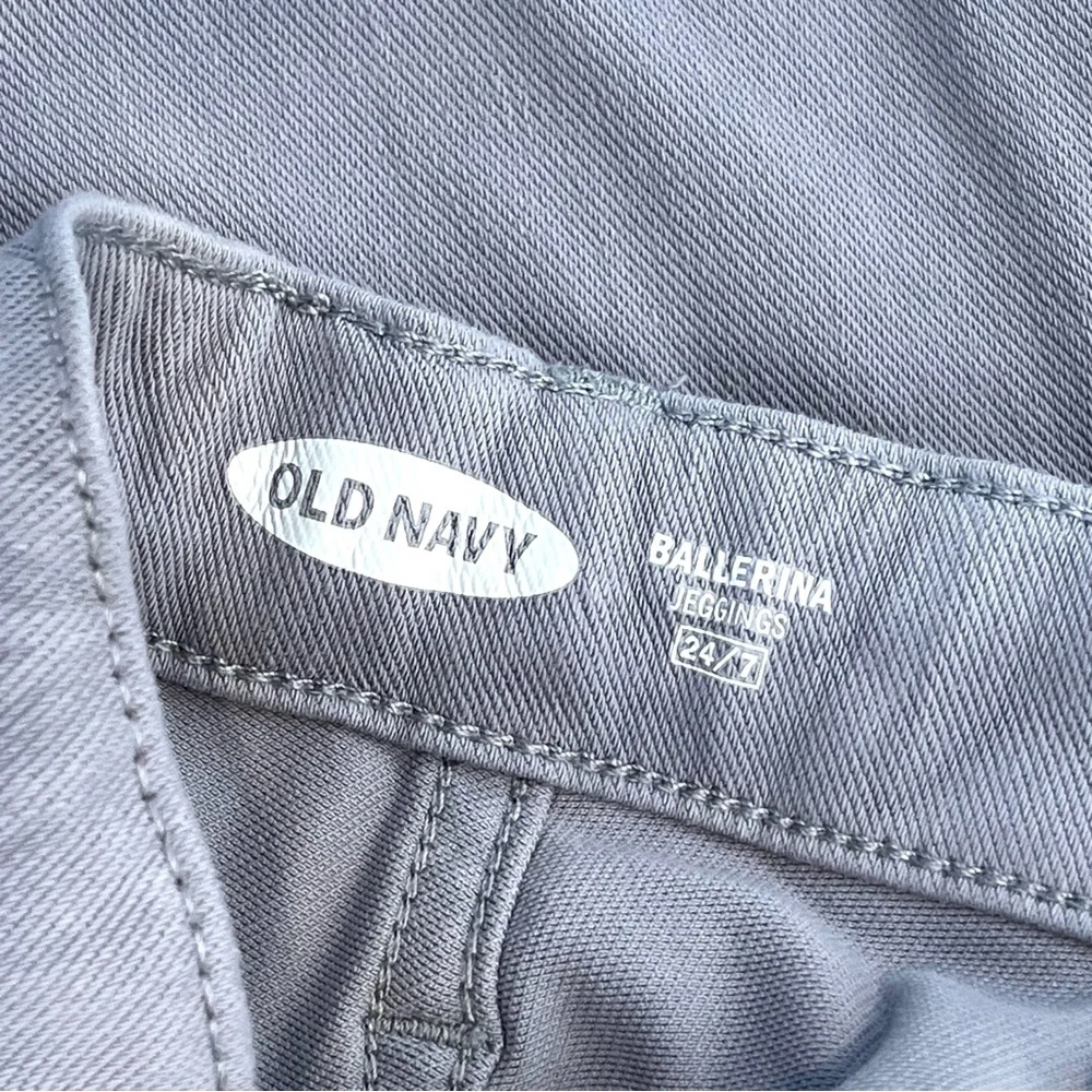 Old Navy Girls 14 Ballerina Jeggings Pants Gray Adjustable Waist Soft Stretch